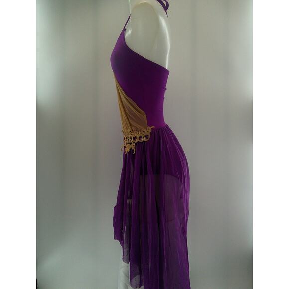Dance Costume Lyrical Small Adult Purple Kelle Dress Flowy Contemporary Ballet - Picture 4 of 8
